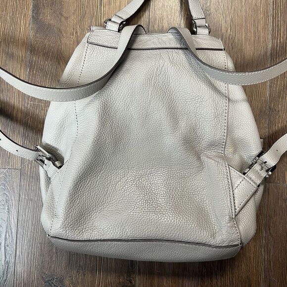 Michael Kors Riley rhinestone studded gray pebble drawstring leather backpack - Picture 5 of 10